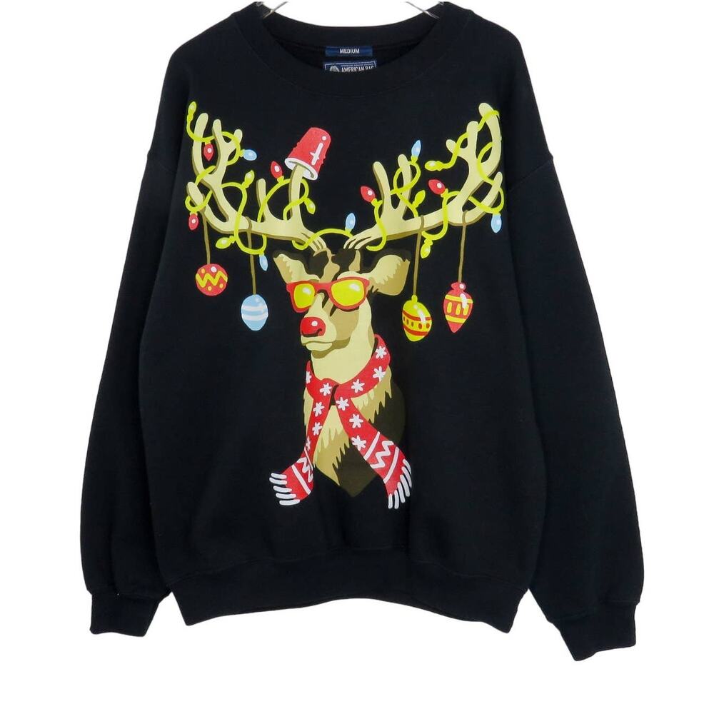 American Rag Reindeer Ugly Christmas Sweater Crewneck Sweatshirt Unisex Medium